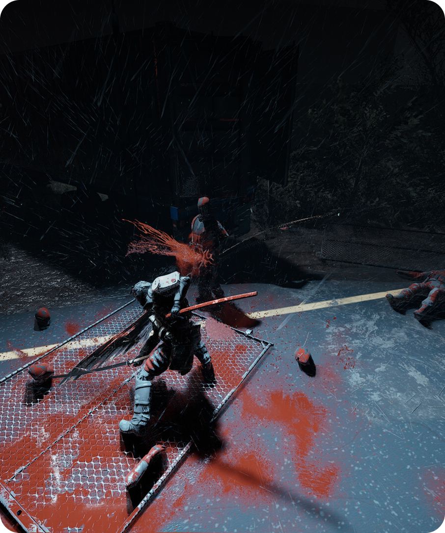 Katana impact in combat