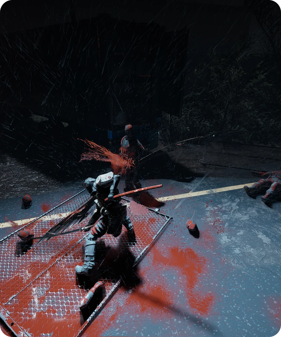 Katana impact in combat