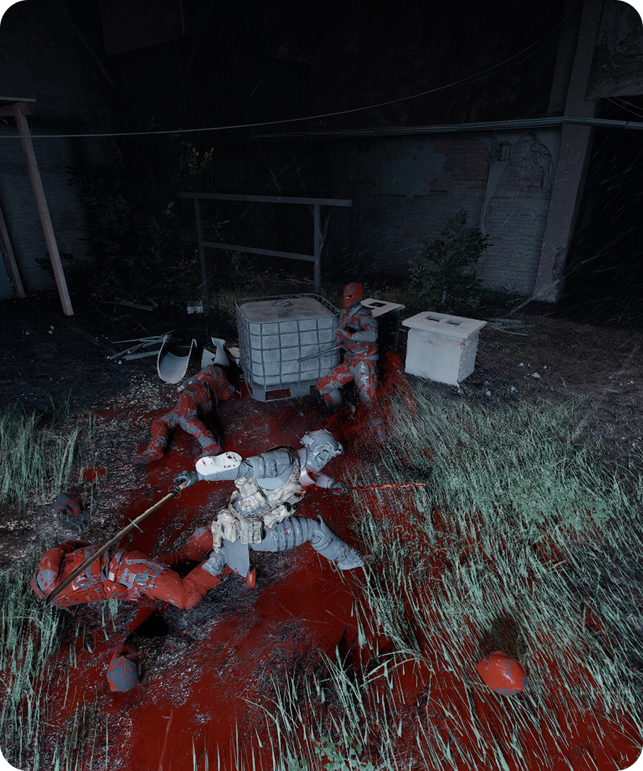 Close-quarters katana combat