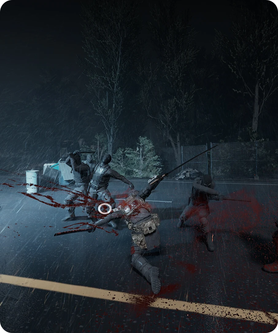 Player fighting multiple enemies
